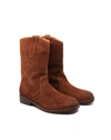 FREE PEOPLE WOMEN'S EASTON EQUESTRIAN ANKLE BOOT SADDLE SUEDE IN BROWN