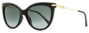 Jimmy Choo Women's Cat Eye Sunglasses Tinsley /g 8079o Black/gold 56mm In Multi