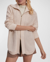 Varley Finn Longline Knit Jacket In Whitecap Grey