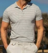 Billy Reid Shadow Stripe Pocket Polo In Grey