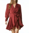 Tart Collections Glenna Poly Silk Dress In Cabernet In Red