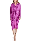 Steve Madden Sula Long Sleeve Shirtdress In Pink