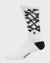 Amiri White & Black Bones Stacked Socks In Whiteblack