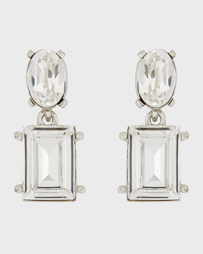 Oscar De La Renta Small Gallery Earrings In Crystal