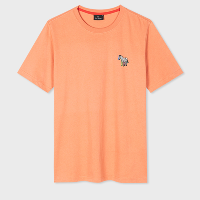 Ps By Paul Smith Washed Orange '3d Zebra' Print T-shirt