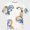 PAUL SMITH WHITE 'ORCHID' PRINT T-SHIRT