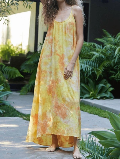 9seed Tulum Tie Dye Dress In Orangina In Multi