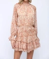 FATE PAISLEY TIERED RUFFLE DRESS IN NATURAL MULTI