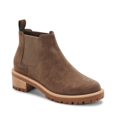 Blondo Mayes Waterproof Chelsea Boot In Dark Taupe Suede