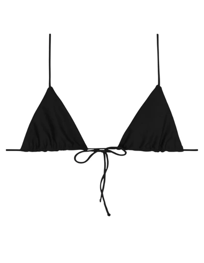 Mikoh Oska Thin String Triangle Bikini Top In Noir In Black