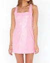 SHOW ME YOUR MUMU WOODS MINI DRESS IN PINK FAUX LEATHER