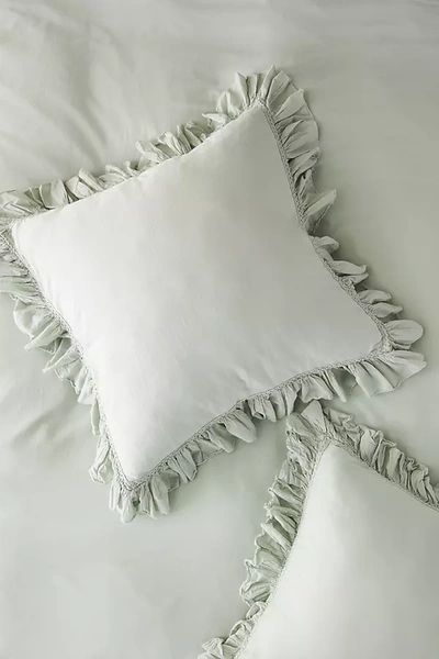 Anthropologie Ruffled Organic Spa Sateen Euro Sham