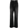 Amiri Distressed Straight-leg Jeans In Black