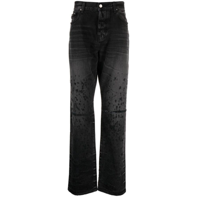 Amiri Shotgun Straight-leg Distressed Jeans In Black