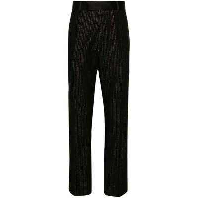 Amiri Pinstripe Tailored Trousers In Black