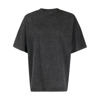 Axel Arigato Grey Crewneck T-shirt With Typo Embroidery In Black