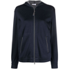 Brunello Cucinelli Women Cotton And Silk Hoodie In Blue