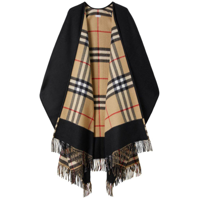 Burberry Capes In Black/brown