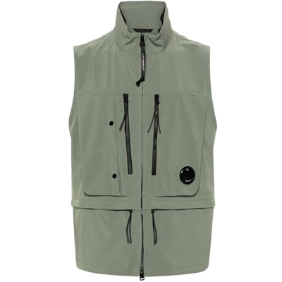 C.p. Company C.p. Shell-r Utility Vest In Green