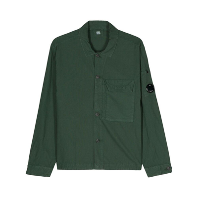 C.p. Company Ottoman Collared Shirt In Green