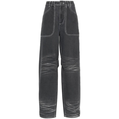 Cannari Concept Mid-rise Wide-leg Jeans In Grey