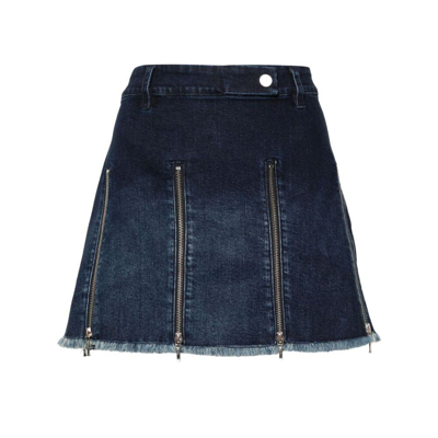 Cannari Concept Zip-detail Denim Skirt In Blue