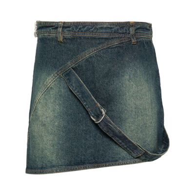 Cannari Concept Zip-fastening Denim Skirt In Blue