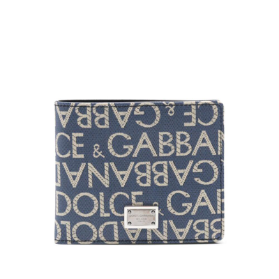 Dolce & Gabbana Folding Wallet In Blue/neutrals