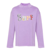 Erl Solid Color Mock-neck Sweatshirt With Contrasting Patches In Purple