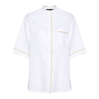 Fabiana Filippi Linen Shirt In Optical White