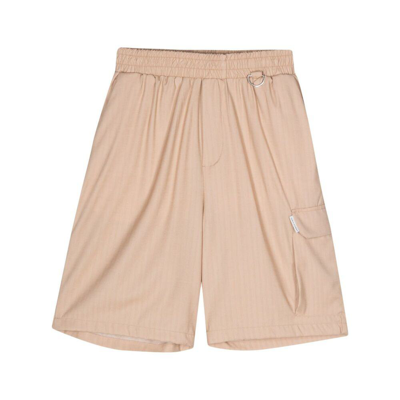 Family First Striped Twill Shorts In Neutrals
