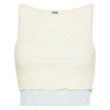 Gcds Logo-patch Layered Mesh Top In Yellow/blue