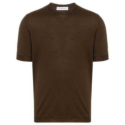 Goes Botanical Knitted Merino T-shirt In Brown