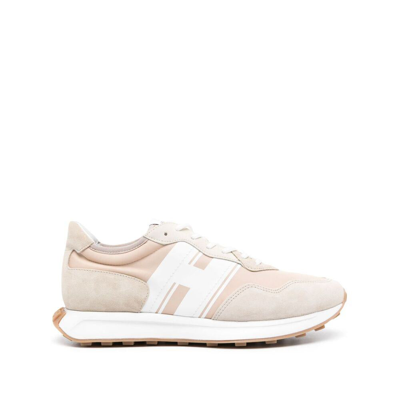 Hogan H601 Panelled Sneakers In Beige
