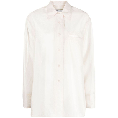 Low Classic Semi-sheer Buttoned Shirt In Neutrals