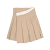 Low Classic Beige Wrap Midi Skirt In Neutrals