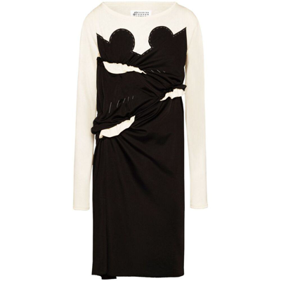 Maison Margiela Spliced-jersey Midi Dress In Black