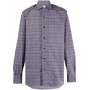 Mazzarelli Micro Floral-print Shirt In Purple