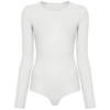 Mm6 Maison Margiela Numbers-printed Bodysuit In Grey