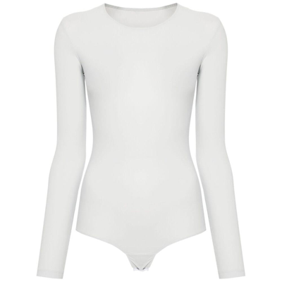 Mm6 Maison Margiela Numbers-printed Bodysuit In Grey