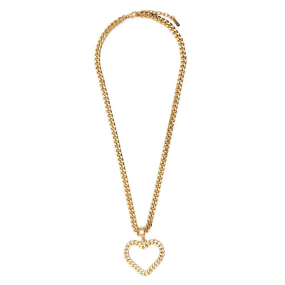 Moschino Chain Heart Necklace In Gold