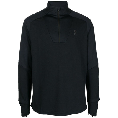 On Running Logo-print Recycled-polyester Sweatshirt In Black