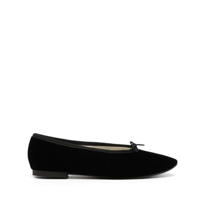 Repetto Velvet-effect Ballerina Shoes In Black
