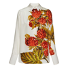 Ferragamo Woman Botanical Print Shirt In Neutrals/red