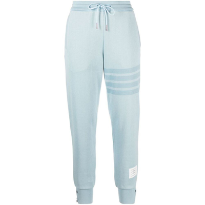Thom Browne 4-bar-stripe Cotton Track Pants In Blue