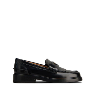Tod's Logo-plaque Slip-on Loafers In Black
