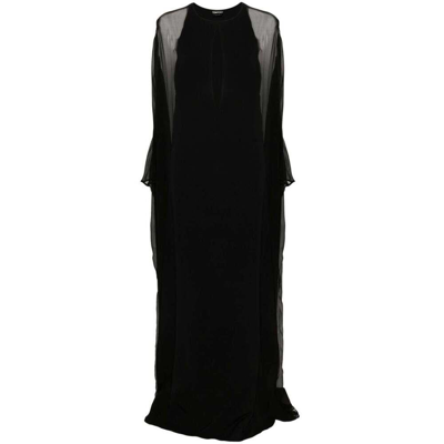Tom Ford Semi-sheer-panelled Maxi Dress In Black