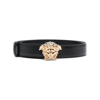 Versace Medusa Buckle Belt In Black