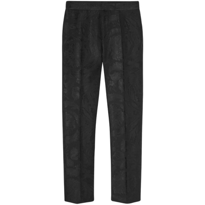 Versace Pleated Tailored Trousers In Black