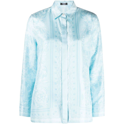 Versace Shirts In Pale Blue